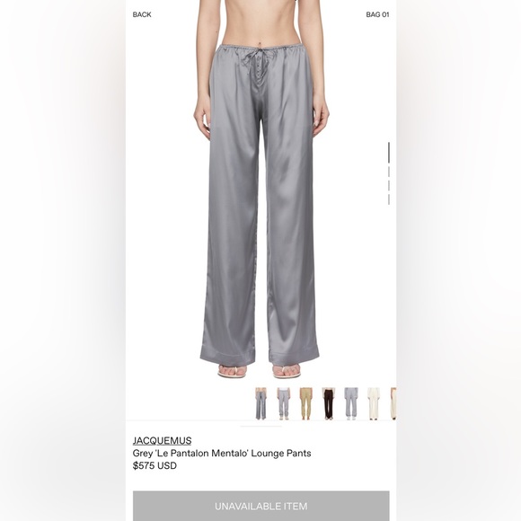 JACQUEMUS GREY ‘LE PANTALON MENTALO’ LOUNGE PANTS - Picture 4 of 4